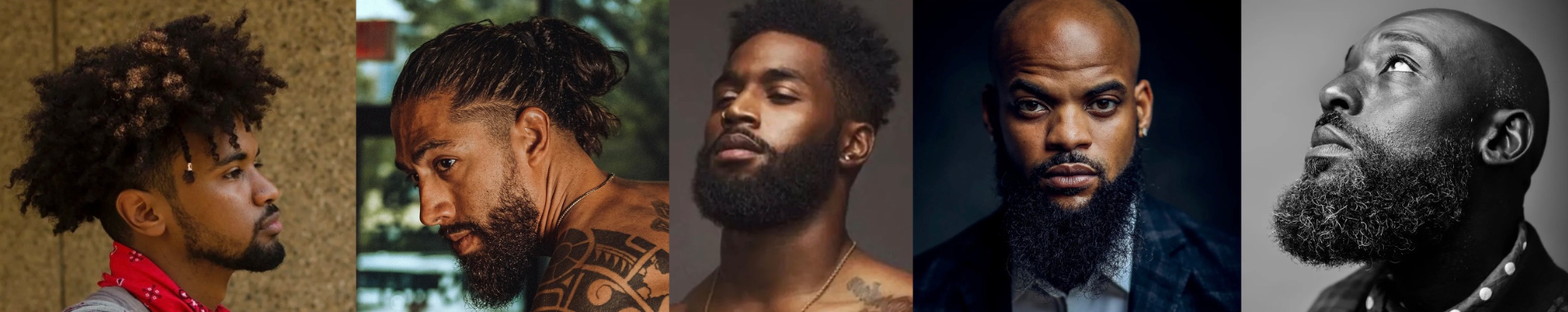 Men with a variety of well-groomed beard styles