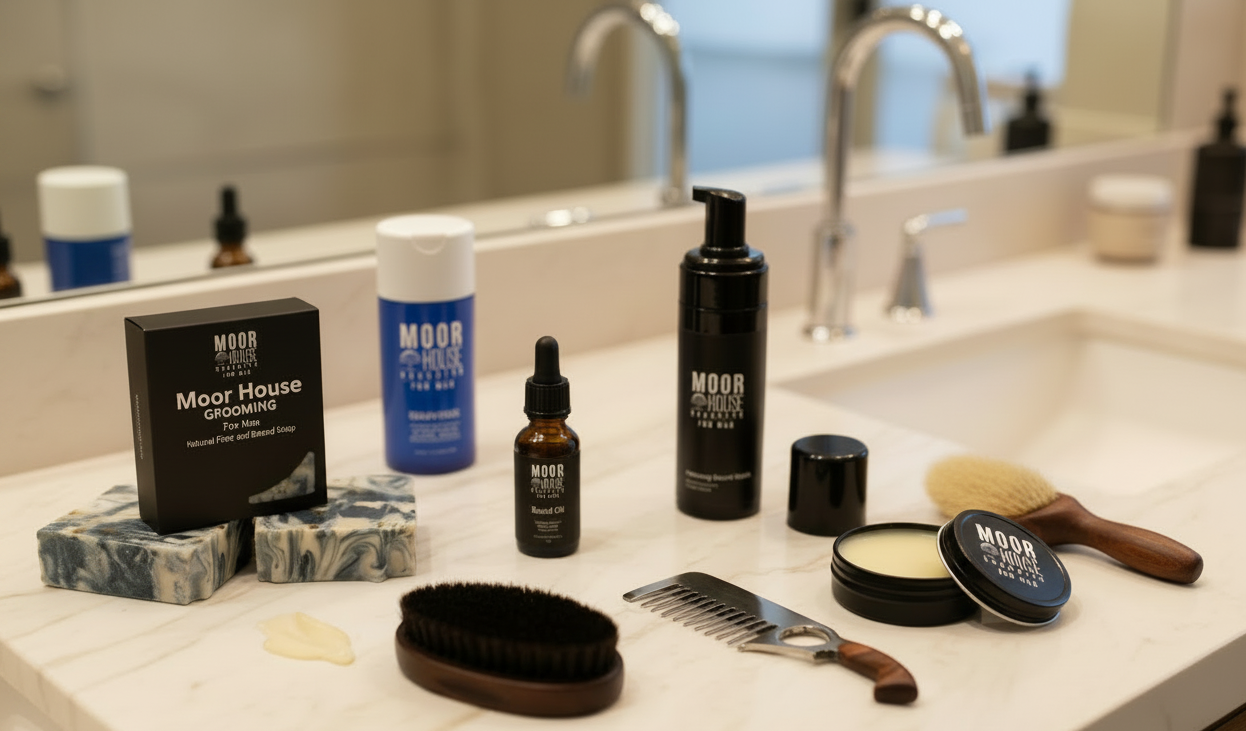 Moor House Grooming For Men beard care collection